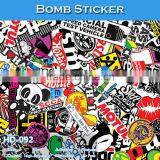 HD-092 CARLIKE Air Bubble Free High Quality Car Wrapping Skull Bomb Sticker thumbnail-1
