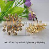 (M0679-ring) 100pcs/lot ,Wedding Flower Rhinestone Napkin Rings,55mm Diameter ,40mm Ring ,nickle or Light Rose Gold Plating thumbnail-2