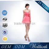China Wholesale Pink Color 2015 Maxi Chiffon Beaded Cocktail Dress thumbnail-5