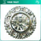 8MM Clear Crystal Aerolite Rhinestone Nickel Free Silver Shank Rhinestone Button thumbnail-1