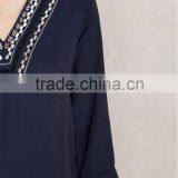Ladies Blouse Long Sleeve Latest Design Embroidered Blouse in Fashion thumbnail-4