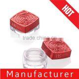 2015 New Collection Beauty Rose Shaped Lid Plastic Cosmetic Case