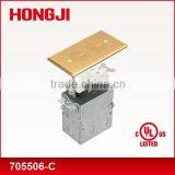 Brass Plated Recessed Floor Plate Assembly (single Receptacle With Box) UL Listed