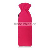 Hot small capacity PVC hot-water bottle rose red fleece cover bed warmer