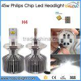 4500 Lumens 45w Car Led Headlight h4 h7 h8 h9 H10 H11 H13 H16 9004 9005 9006 9007 D1 D2 D3 D4 Led Headlights