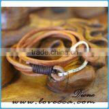 Handmade Mens Genuine Braided Leather Hook Anchor Bracelet thumbnail-5