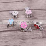 Jewelry Antique Silver Bead Charm European Flower Enamel Bead Mix Color Crystal Fit Bracelet thumbnail-1