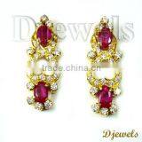 Diamond Gold Earrings, Diamond Earrings, Diamond Jewelry thumbnail-1