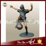 Life Size Girl Bronze Football Sports Sculptures thumbnail-1