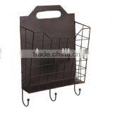 Vintage Wall Mounted Rustic Metal Wire Magazine Storage thumbnail-2