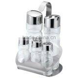 2016 Kitchen Accessories 5 Pieces Steel Cover Glass Condiment Set thumbnail-2