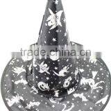 Halloween Costume Cobweb Wizard Black Witch Hat thumbnail-1