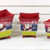 2015 S/3 Metal Red Flower Pot, Christmas Garden Pot for Home Decor thumbnail-1