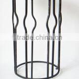 RH-4735 Gramercy Metal Sofa Side Table Wood Top Round Table thumbnail-5