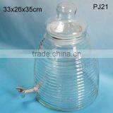 12L ZIBO Clear Bell Big Glass Water Dispenser With Water Faucet/tap PJ21 thumbnail-1