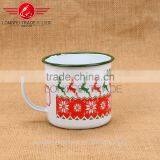 China New Design Popular Cheap White Enamel Camping Mug Wholesale thumbnail-1