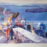 Handmade Aegean Sea Oil Painting on Canvas thumbnail-1