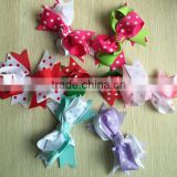 5" Grosgrain Boutique red green white large Hair Bows for Girls, Toddlers and babies