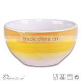 Stoneware Bowl With Blue Vertical Stripe Manufacturer Handpainted Striped Cereal Bowls thumbnail-4