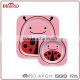 Eco Biodegradable Food Safety Cartoon Bees Printing Pink Square Dubai Kids Buy Bulk Dinnerware Sets thumbnail-1