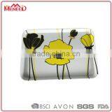 Manufacturer Directly Price 100% Melamine White Floral Decals Rectangular Cheap Plastic Serving Trays, Plastic Bread Trays thumbnail-1