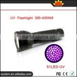 New Arrival OEM 51 LED 395nm UV LED Flashlight Purple/Black Light Torch ---- UV Flashlight For Money Detector thumbnail-1