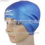 Whale Logo Blue Silicone Swimming Cap thumbnail-1