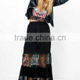 Party Wear Long Tiered Dance Skirts Lace Panelled Tassel Tie Bohemian Maxi Skirts Wholesale thumbnail-5