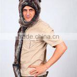 Fashion Faux Fur Animal Hooded Scarf Slouch Beanie Winter Hat thumbnail-3