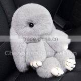 CX-R-10A Fancy Genuine Rex Rabbit Fur Bunny Fur Keychain Bag Charm thumbnail-5