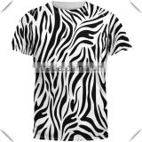 Zebra Print White Sublimated Adult T-Shirt Dye Sublimation Printing T Shirts 100% Polyester Quick Dry Fit Tee