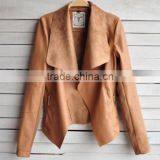 Zm50328b Europe New Modle Lady Coats Lapel Loose Women Leather Jacket thumbnail-4
