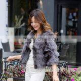 Factory Supply Leather Women Winter Fur Fox Fur Foot Encryption Sleeve Short Coat Large Size thumbnail-6