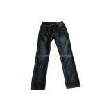 Man's Jeans With Sandblast and Monkey Wash, Black Denim thumbnail-2