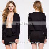 Fashion New Style Ladies Formal Blazer Long Slim Sleeve Open Front Black Women Blazer Jacket thumbnail-1