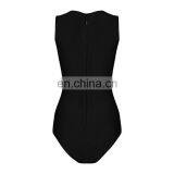 Amigo New Fashion Beach Bikini Sexy Black Lace Up One Piece Women Swimwear 2016 thumbnail-4