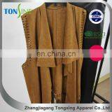 Hot New Products for 2016 no Sleeve Ladies Suede Coat thumbnail-2