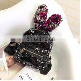 Fashion Personality Cool Rabbit Ears Sequins Backpack thumbnail-1