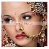 BestDance New Colorful Belly Dance Nose Ring Golden Tone Indian Bollywood Bridal Nose Ring Nath Jewelry Accessory