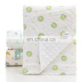 Cartoon Printed 2 Layers Breathable Cotton Backing Minky Dot Baby Blanket thumbnail-2