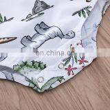 2019 Summer Newborn Baby Infant Jumpsuit Fly Sleeves Dinosaur Romper Cotton Baby Clothes Outfit thumbnail-6