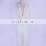 Пляжная платье с цветочным вышиванием, купальник для женщин, пляжный кардиган, купальник-аксессуар для плавания thumbnail-6