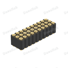 Dnenlink 2.00mm Pitch Triple Row r H4.0mm Concave Contact Straight SMT Type Female Header PogoPin Header thumbnail-1