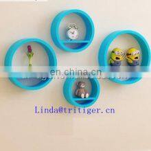 Colorful Red Blue Cute Round Wall Ledge Shelves Wooden Household Decor thumbnail-5