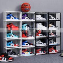 Foldable Side Open Door Giant Wholesale Stackable Magnetic Transparent Plastic Acrylic Hitop Custom Logo Storage Clear Shoebox thumbnail-1