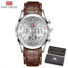 Mini Focus MF0116G Branded Quartz Watches Chronograph Leather Custom Logo Mens Watch Set thumbnail-2