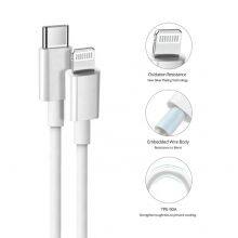 White Original Usbc to Lightning Cable for Apple Iphone 12 13 Fast Charger Mfi Certified Factory thumbnail-2