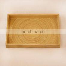 Best Selling Natural Spun Round Bamboo Tray Custom Lacquer Outsite Serving Tray For Food Wholesale Made in Vietnam thumbnail-3