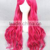Wholesale 80CM Long Wave Rose Red Lolita Women Fashion Synthetic Cosplay Wig thumbnail-2