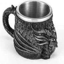 Viking Medieval Dragon Beer Mug, Stainless Steel Coffee Cup Dragon Collector